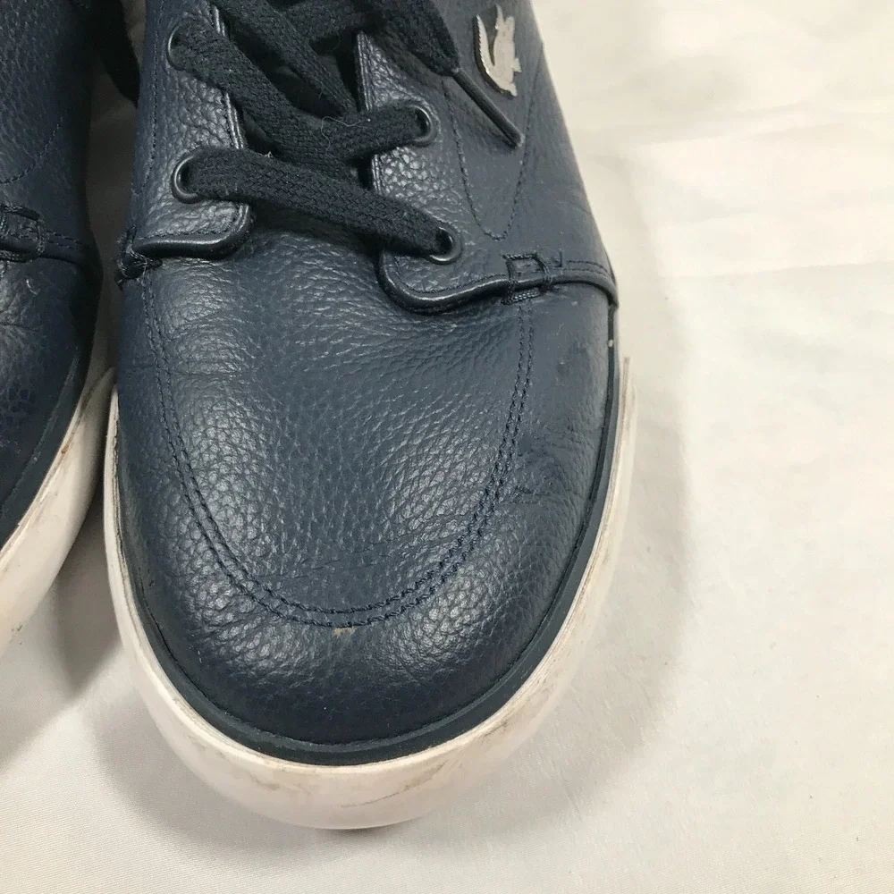Lacoste Bayliss 118 1 U Navy Blue Crocodile Logo Lace Up Shoes Mens US 8.5 EU 41